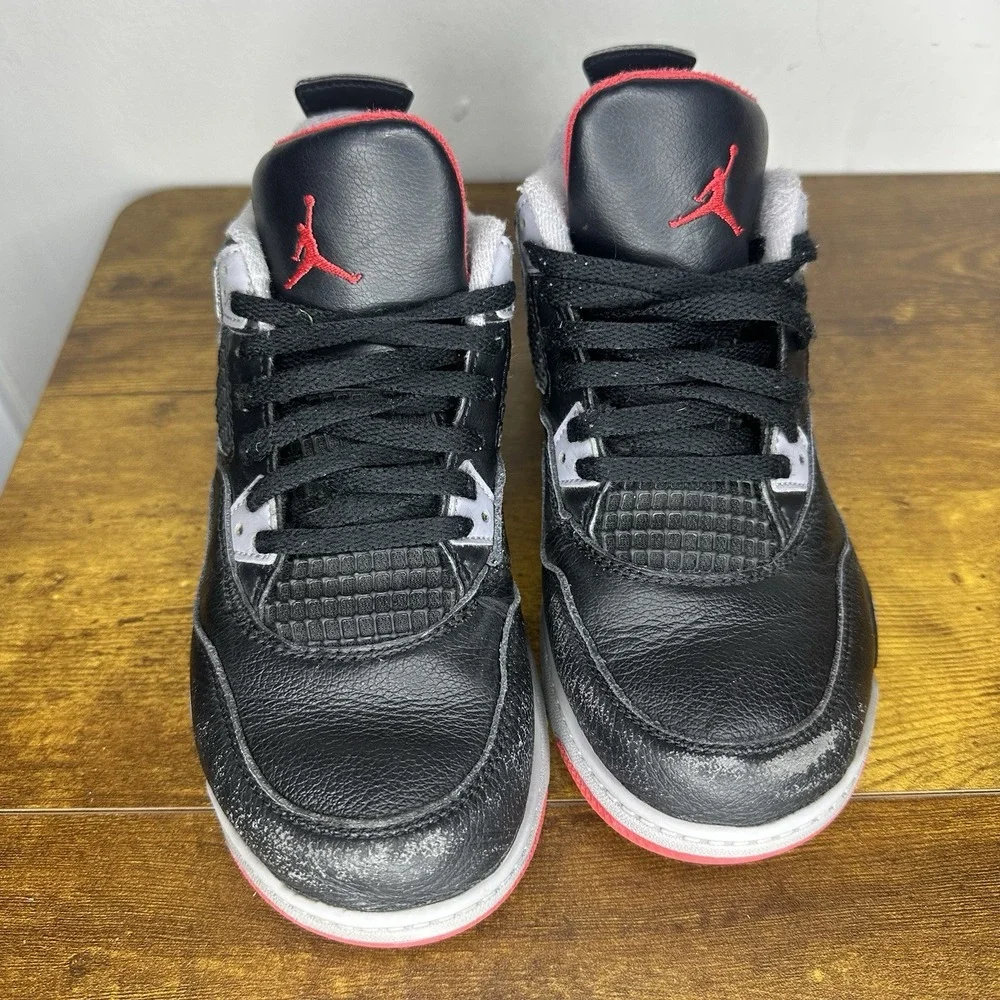 Nike Air Jordan 4 Bred Reimagined Black Cement BQ7669-006 Size PS 3Y